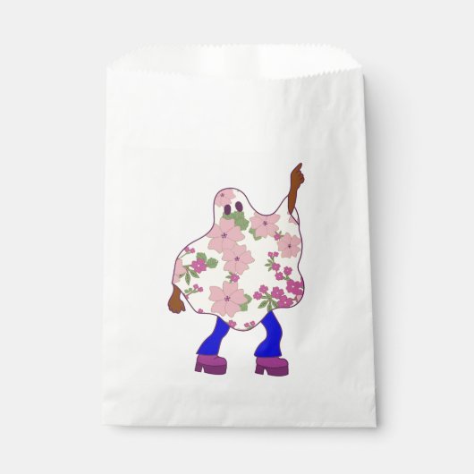 Disco Halloween Afrikaanse Bloemen Spook Bedankzakje (Voorkant)