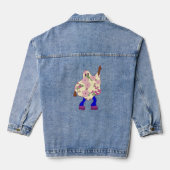 Disco Halloween Afrikaanse Bloemen Spook Denim Jacket (Achterkant)