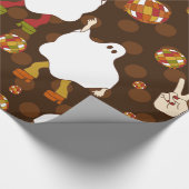 Disco Halloween Afrikaanse Ghost Brown Cadeaupapier (Hoek)