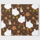 Disco Halloween Afrikaanse Ghost Brown Cadeaupapier (Vlak)