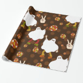 Disco Halloween Afrikaanse Ghost Brown Cadeaupapier (Uitgerold)