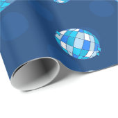 Disco Halloween Afrikaanse spook blauw Cadeaupapier (Rol Hoek)