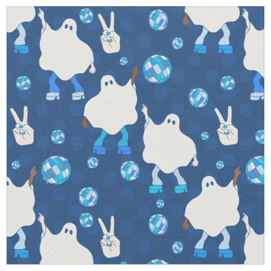 Disco Halloween Afrikaanse spook blauw Stof (Close Up)