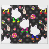 Disco Halloween Afrikaanse spook zwart Cadeaupapier (Vlak)