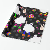 Disco Halloween Afrikaanse spook zwart Cadeaupapier (Uitgerold)