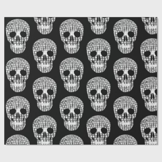 Disco Halloween Spiegel Ball Skull Cadeaupapier (Vlak)