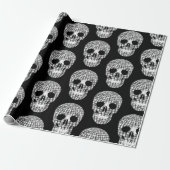 Disco Halloween Spiegel Ball Skull Cadeaupapier (Uitgerold)