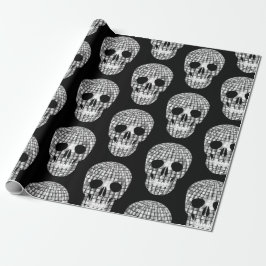 Disco Halloween Spiegel Ball Skull Cadeaupapier