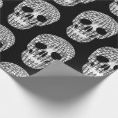 Disco Halloween Spiegel Ball Skull Cadeaupapier (Hoek)
