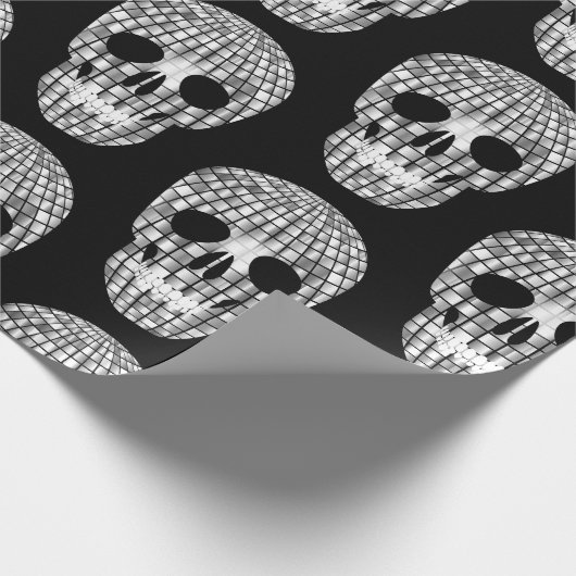 Disco Halloween Spiegel Ball Skull Cadeaupapier (Hoek)