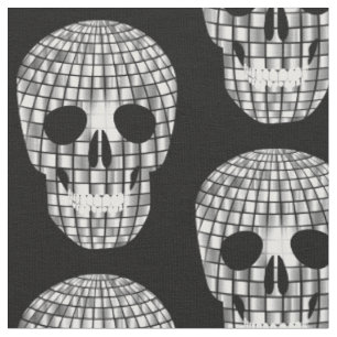 Disco Halloween Spiegel Ball Skull Stof