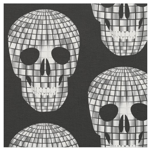 Disco Halloween Spiegel Ball Skull Stof (Close Up)