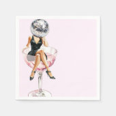 Disco Head PinUp Girl Party Servetten (Voorkant)