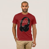 Disco Headphone 70's Music Entertainment Retro Red T-shirt (Voorkant volledig)