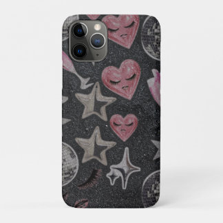 Disco Hearts Minimal Phone Case – Sleek Glam Style