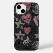 Disco Hearts Protective Phone Case – Chic Glam Sty (Achterkant)