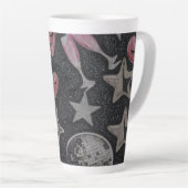 Disco Hearts Tall Latte Mug – Stylish Glam Coffee  Latte Mok (Rechterhoek)