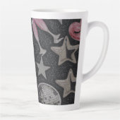 Disco Hearts Tall Latte Mug – Stylish Glam Coffee  Latte Mok (Rechts)