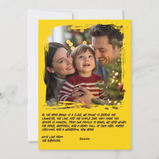 Disco Holiday Funny Cat Retro Christmas Photo Feestdagenkaart (Achterkant)