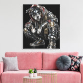 Disco-hond canvas wandkunst – moderne mozaïek pupp afdruk (Insitu (Woonkamer))