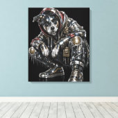 Disco-hond canvas wandkunst – moderne mozaïek pupp afdruk (Insitu (Houten vloer))