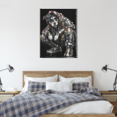 Disco-hond canvas wandkunst – moderne mozaïek pupp afdruk (Insitu (Slaapkamer))