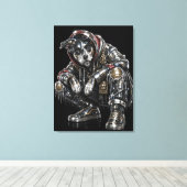 Disco-hond canvas wandkunst – moderne mozaïek pupp afdruk (Insitu (Houten vloer))