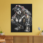 Disco-hond canvas wandkunst – moderne mozaïek pupp afdruk (Insitu (Woonkamer))