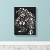Disco-hond canvas wandkunst – moderne mozaïek pupp afdruk (Insitu (Houten vloer))