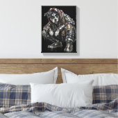 Disco-hond canvas wandkunst – moderne mozaïek pupp afdruk (Insitu (Slaapkamer))