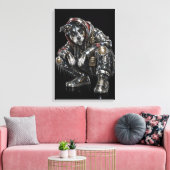 Disco-hond canvas wandkunst – moderne mozaïek pupp afdruk (Insitu (Woonkamer))