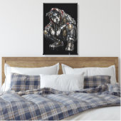 Disco-hond canvas wandkunst – moderne mozaïek pupp afdruk (Insitu (Slaapkamer))