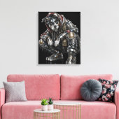 Disco-hond canvas wandkunst – moderne mozaïek pupp afdruk (Insitu (Woonkamer))