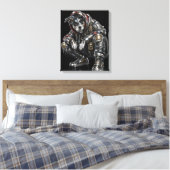 Disco-hond canvas wandkunst – moderne mozaïek pupp afdruk (Insitu (Slaapkamer))