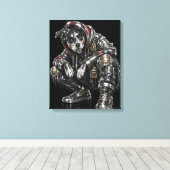 Disco-hond canvas wandkunst – moderne mozaïek pupp afdruk (Insitu (Houten vloer))
