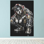 Disco-hond canvas wandkunst – moderne mozaïek pupp afdruk (Insitu (Houten vloer))