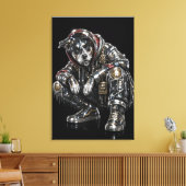 Disco-hond canvas wandkunst – moderne mozaïek pupp afdruk (Insitu (Woonkamer))