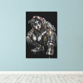 Disco-hond canvas wandkunst – moderne mozaïek pupp afdruk (Insitu (Houten vloer))