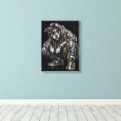 Disco-hond canvas wandkunst – moderne mozaïek pupp afdruk (Insitu (Houten vloer))