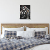 Disco-hond canvas wandkunst – moderne mozaïek pupp afdruk (Insitu (Slaapkamer))