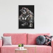 Disco-hond canvas wandkunst – moderne mozaïek pupp afdruk (Insitu (Woonkamer))