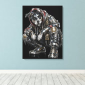 Disco-hond canvas wandkunst – moderne mozaïek pupp afdruk (Insitu (Houten vloer))