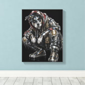 Disco-hond canvas wandkunst – moderne mozaïek pupp afdruk (Insitu (Houten vloer))