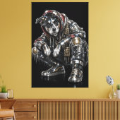 Disco-hond canvas wandkunst – moderne mozaïek pupp afdruk (Insitu (Woonkamer))