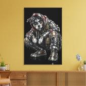 Disco-hond canvas wandkunst – moderne mozaïek pupp afdruk (Insitu (Woonkamer))