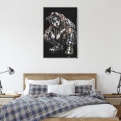 Disco-hond canvas wandkunst – moderne mozaïek pupp afdruk (Insitu (Slaapkamer))