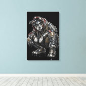 Disco-hond canvas wandkunst – moderne mozaïek pupp afdruk (Insitu (Houten vloer))