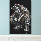 Disco-hond canvas wandkunst – moderne mozaïek pupp afdruk (Insitu (Houten vloer))
