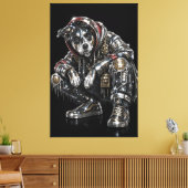 Disco-hond canvas wandkunst – moderne mozaïek pupp afdruk (Insitu (Woonkamer))