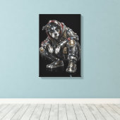 Disco-hond canvas wandkunst – moderne mozaïek pupp afdruk (Insitu (Houten vloer))